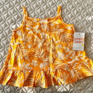 Baby Girl yellow/floral peplum tank. Jumping Beans. New with tags.